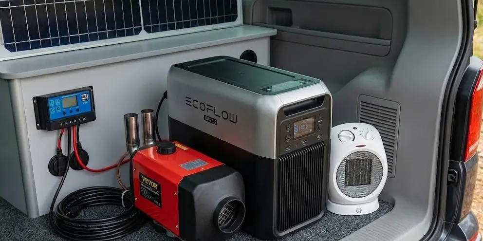 Cómo calentar tu furgoneta sin instalación: Calefacción Diésel Portátil vs Eléctrica
