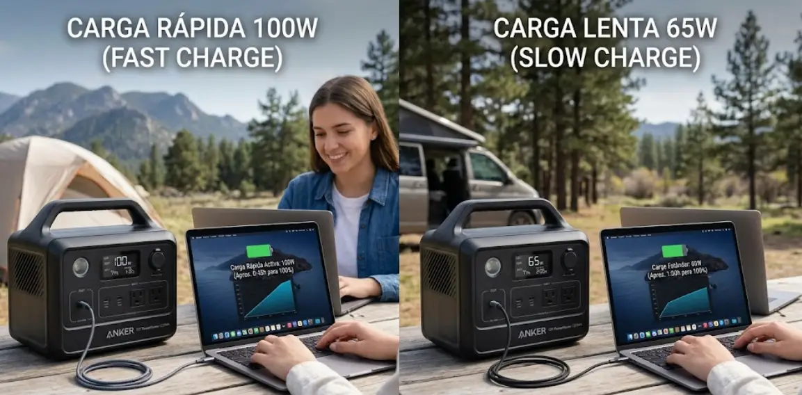 Carga rápida vs lenta portátil: qué desgasta más tu estación de energía