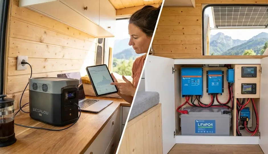 Estación de Energía vs Instalación Solar Camper: Guía 2026