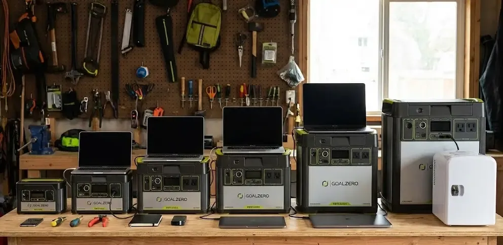 Comparativa visual de tamaños de la familia Goal Zero Yeti desde el 200X al 6000X