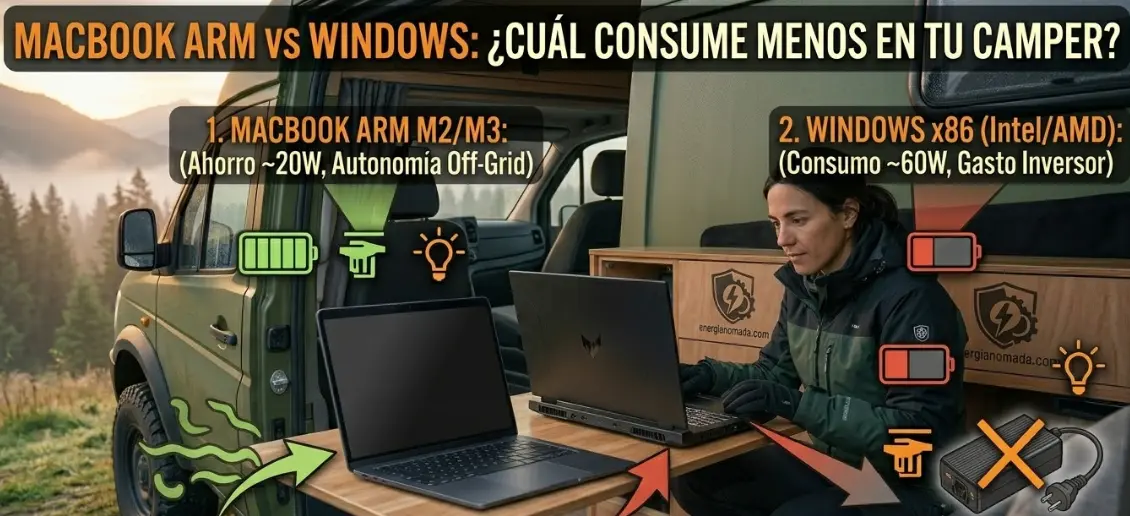 MacBook ARM vs Windows: ¿Cuál consume menos en una Camper?