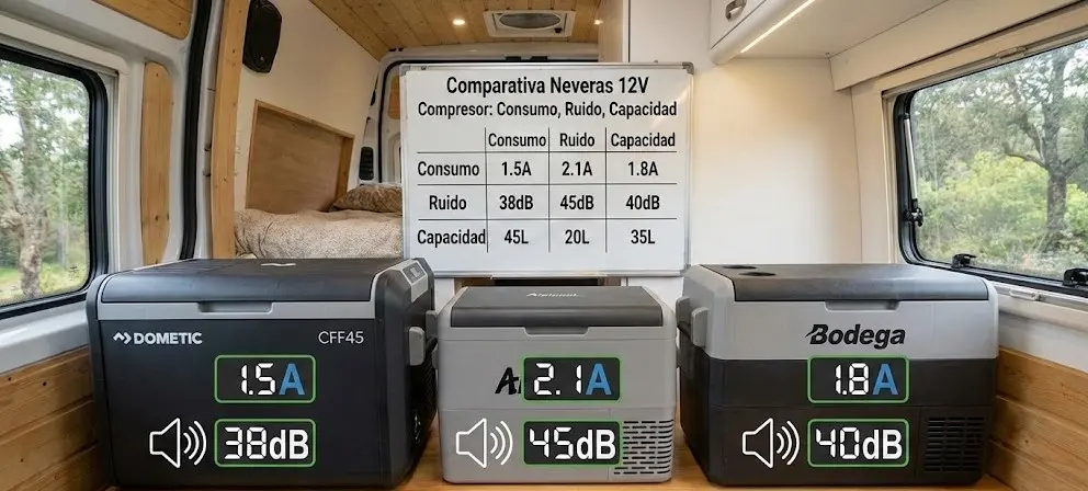 Las 4 mejores neveras portátiles de compresor 12V para camper y furgoneta (2026)