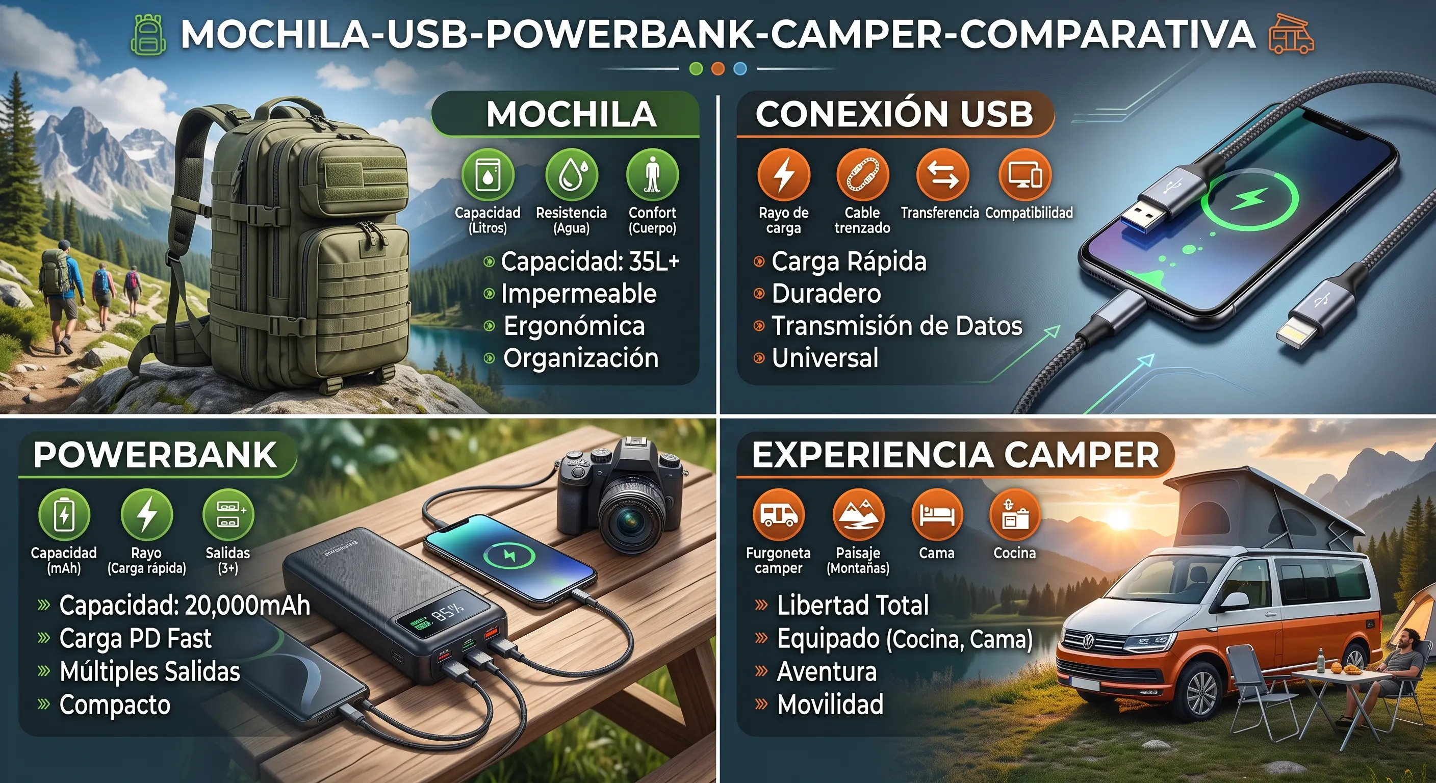 Mochila USB vs Powerbank Externo para Camper: Qué Opción Merece la Pena en 2026