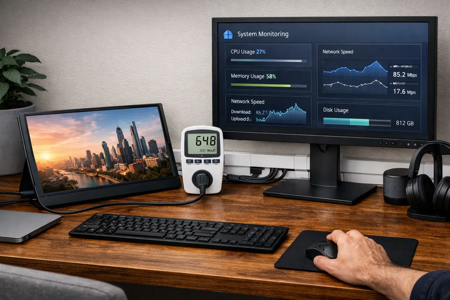 Monitor USB-C vs 220V: Consumo real comparado 2026